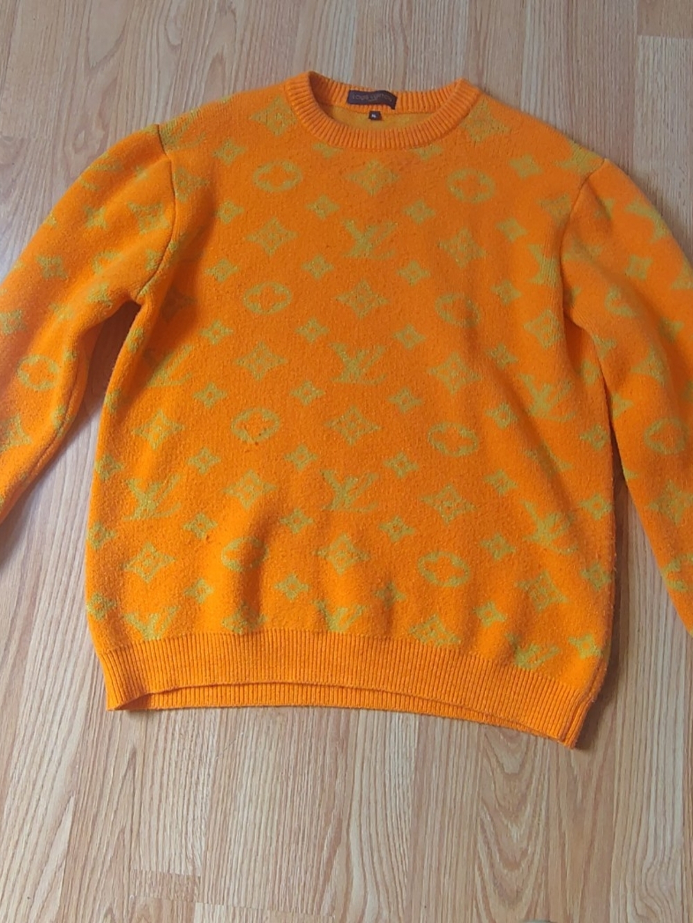 Louis Vuitton Orange Monogram Cashmere Crewneck Sweater